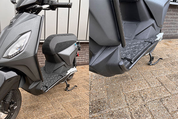 Sierbeugelset voorschem/treeplank Regia zwart hoogglans Piaggio One