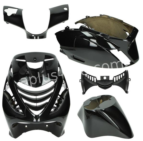 Kappenset 5-delig Glans Zwart | Piaggio Zip / Zip SP
