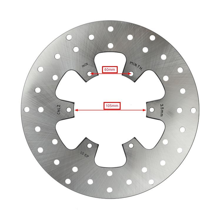 Remschijf Piaggio origineel euro-4/5+ ABS voor 258mm mp3 500cc, mp3 530 HPE, mp3-300cc, mp3-310cc, mp3-400cc 1c000681