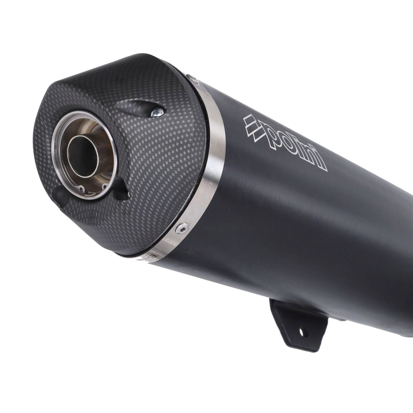 Uitlaat polini euro-4 racing RVS piaggio zwart mp3 500cc 190.0065